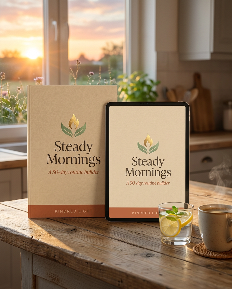 Steady Mornings: A 30-Day Routine Builder - Kindred Light digital guide